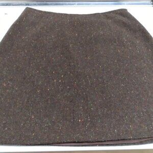 Vintage 90's Ann Taylor Brown Wool Mini Skirt